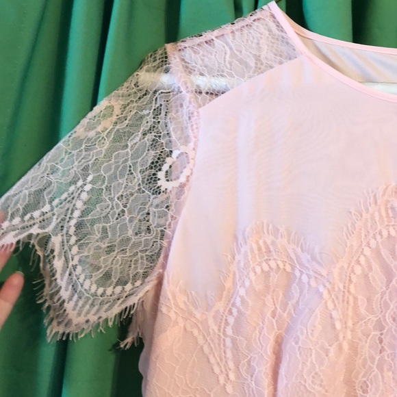 ModCloth Pink lace and pleats dress - Picture 5 of 9